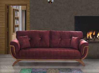 Luxury Three Seater Modern Couch Furniture Red Couches Sofas Fabric Textile